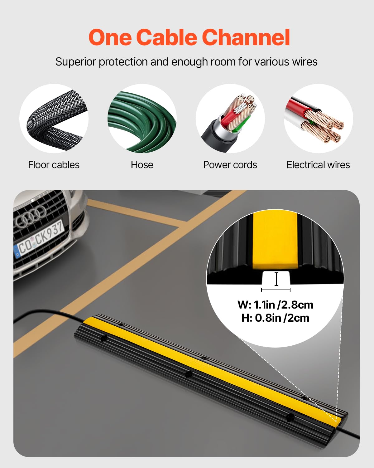 VEVOR textured top surface delivering slip-resistant grip for vehicles and pedestrians