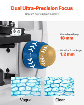 VEVOR microscope objectives 4X-10X-40X enable versatile slide viewing.