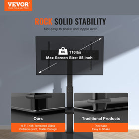 VEVOR TV stand cable management hides wires for a clean living area
