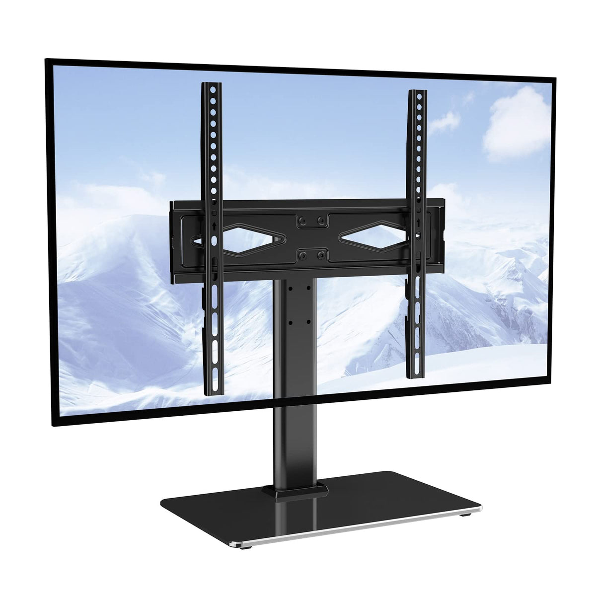 VEVOR universal TV mount with 32-55 inch compatibility and a tempered glass base.