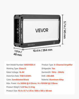 VEVOR 12V vehicle compatibility image shows broad car compatibility.