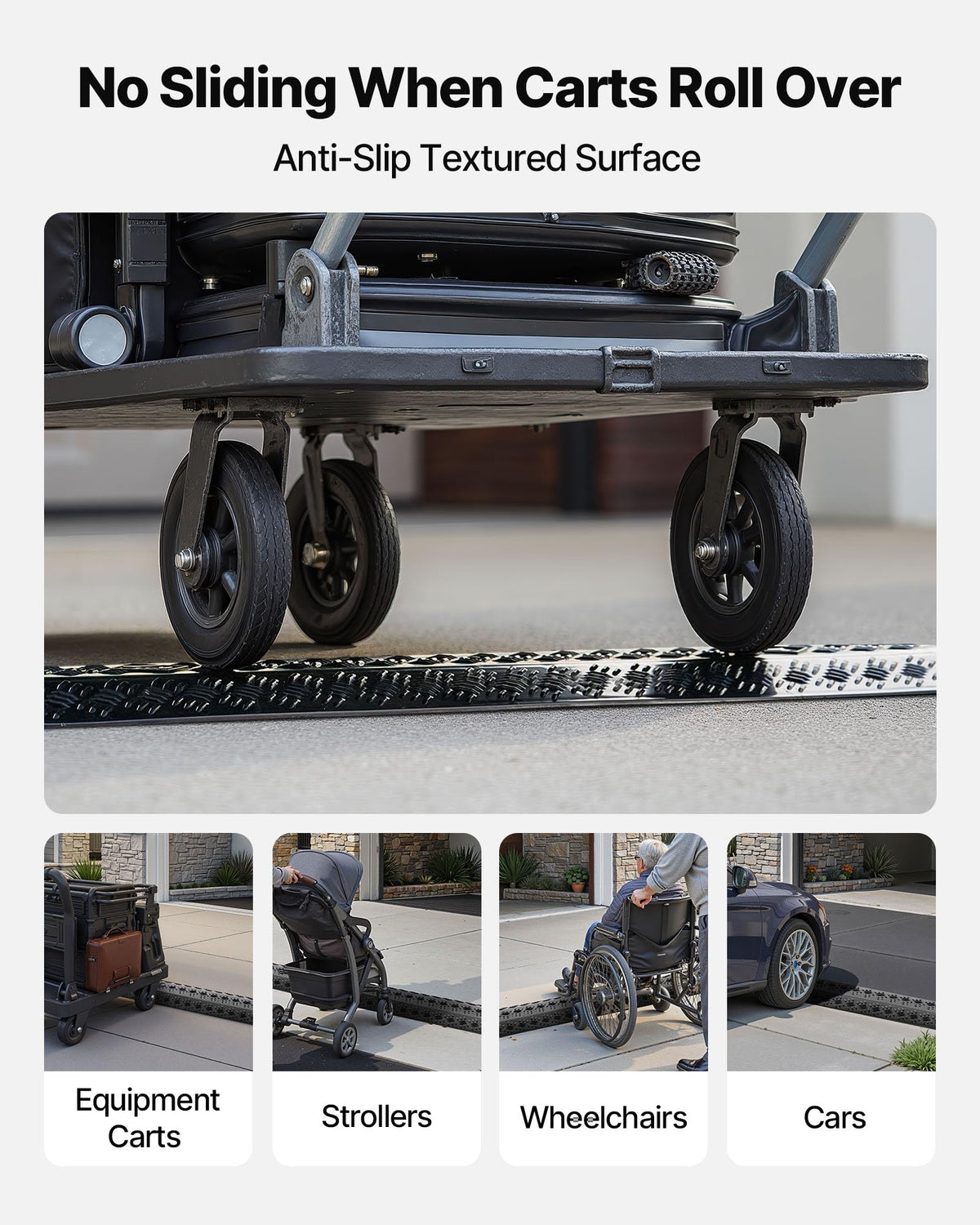 VEVOR vehicle driving over ramp demonstrating high axle load capacity and durability