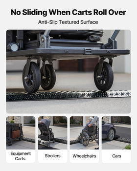 VEVOR vehicle driving over ramp demonstrating high axle load capacity and durability