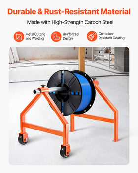 VEVOR caster detail highlighting 3-inch nylon wheel for smooth mobility