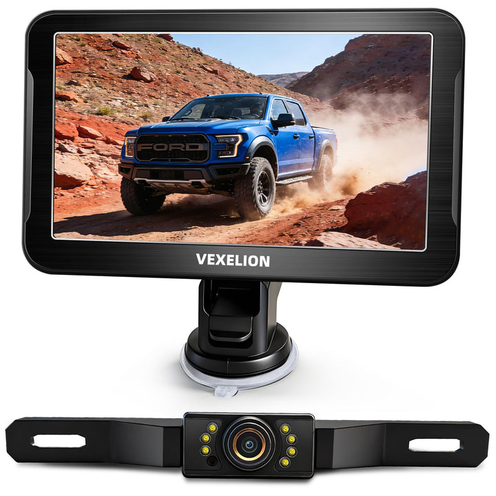Vexelion front view of monitor and camera showing complete kit and clear display