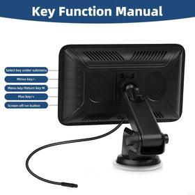 Vexelion camera beside license plate showing compact size and universal fit