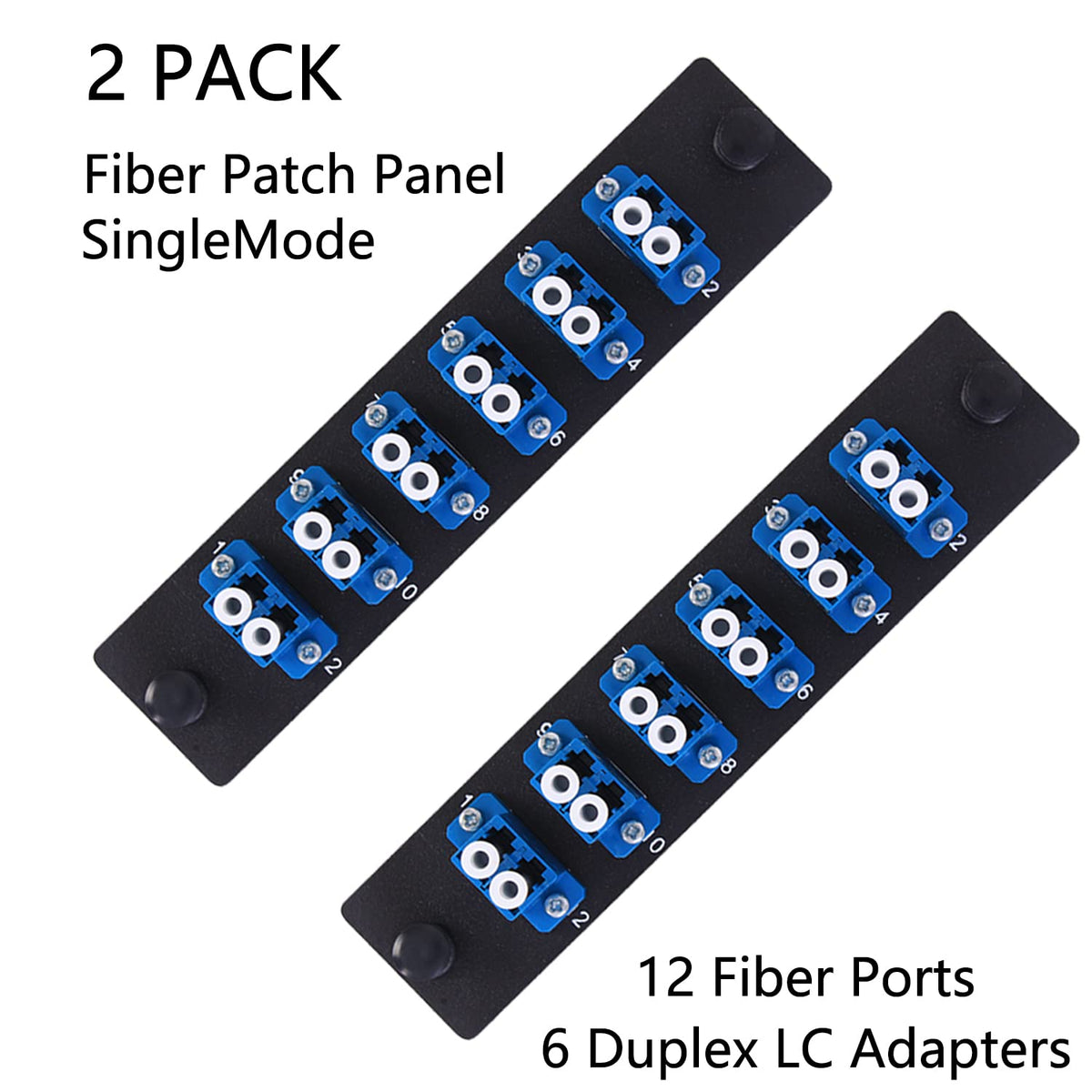 12-fiber ports on a VFLTOOL patch panel organized for high-density patching