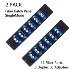 12-fiber ports on a VFLTOOL patch panel organized for high-density patching