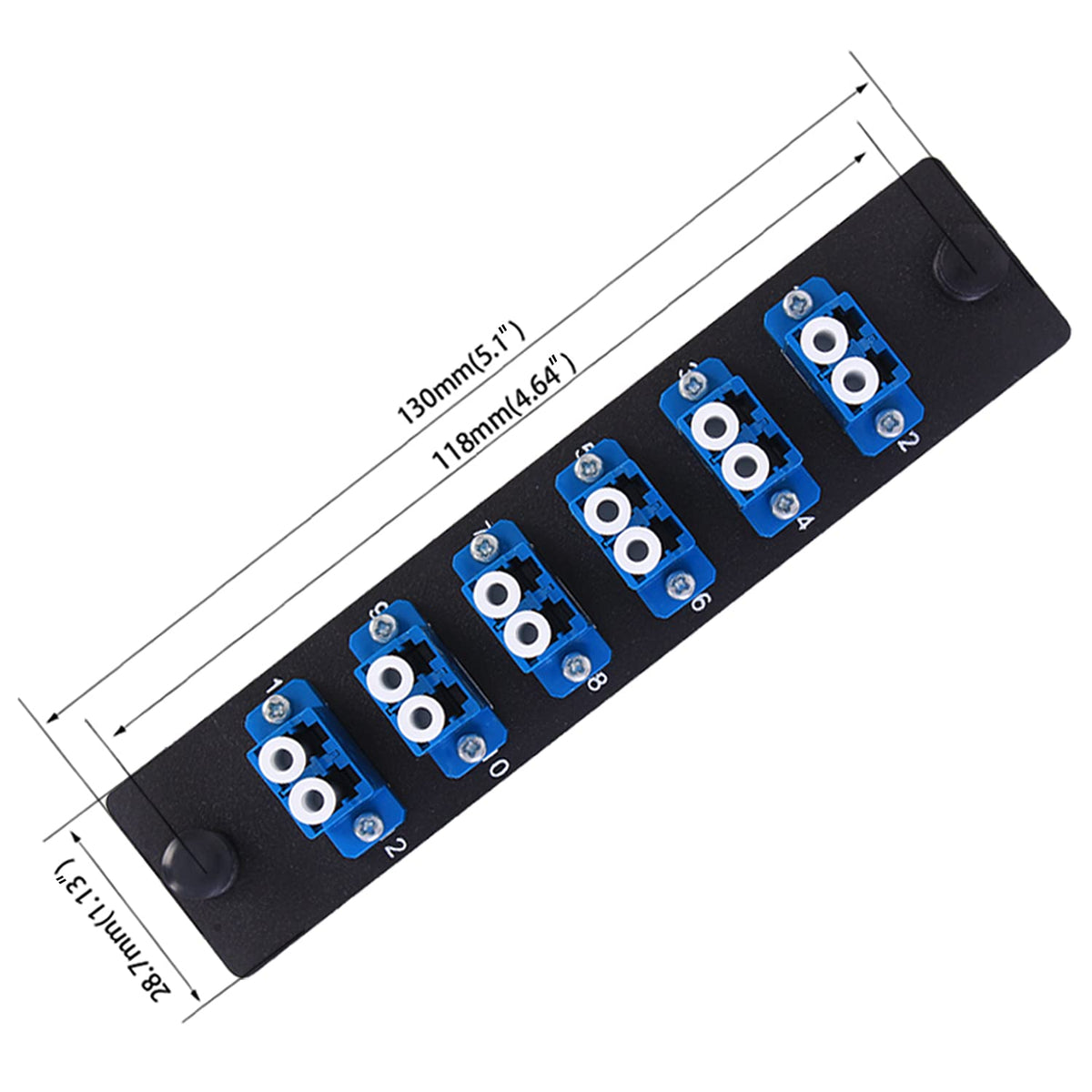 Removable dust caps protecting LC adapters on the VFLTOOL panel