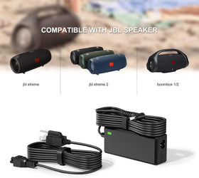 vhbw 19V JBL Xtreme 2 charger durable housing close-up showing safety features