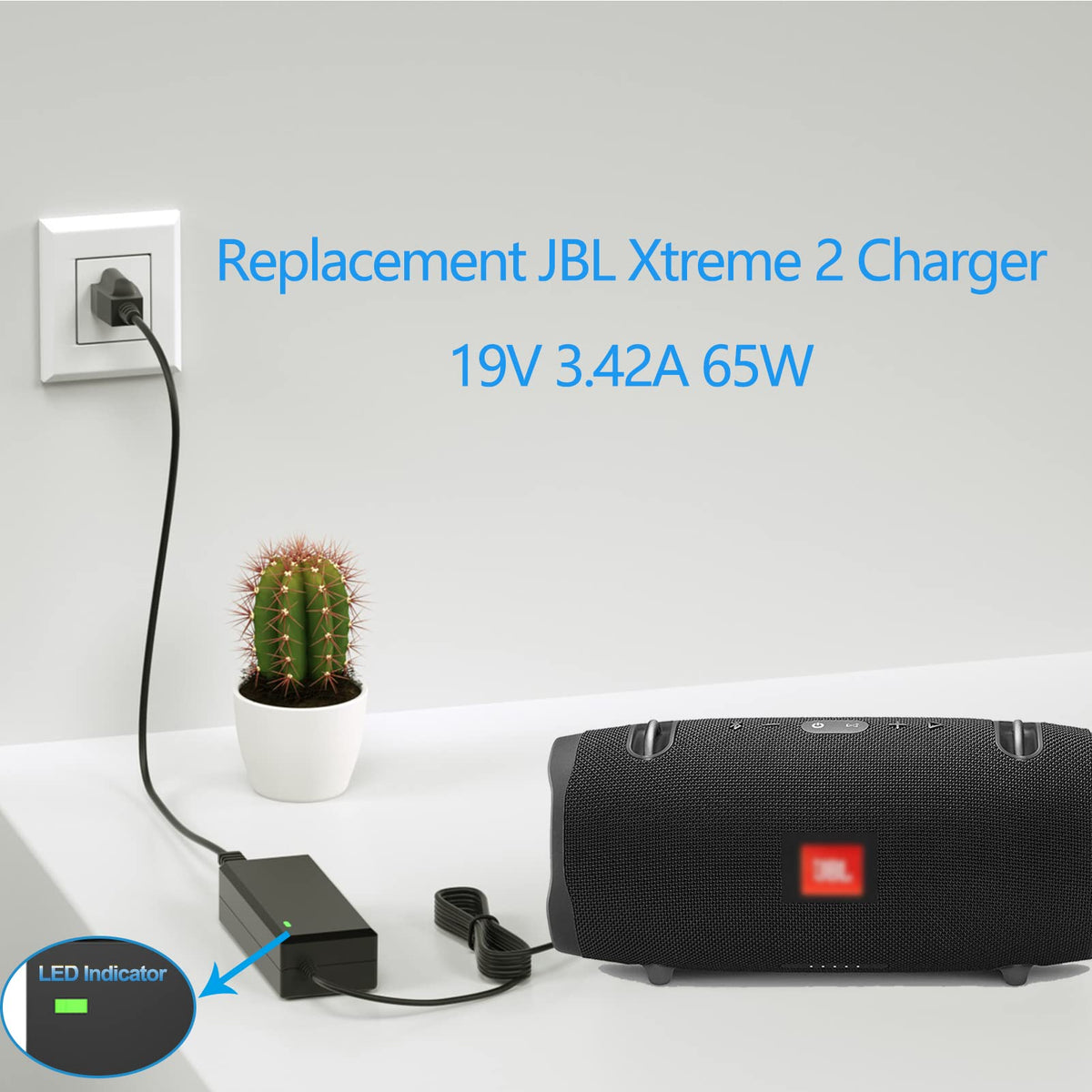 vhbw 19V JBL Xtreme charger 65W output label