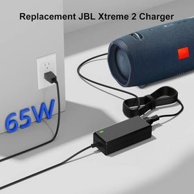 vhbw 19V JBL Xtreme charger long 8.8ft cord for flexible indoor use