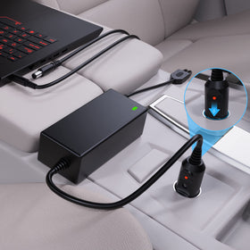 VHBW Dell 90W car charger in-dash setup on the go
