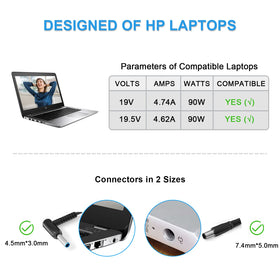 vhbw HP EliteBook and Pavilion compatibility for reliable travel charging