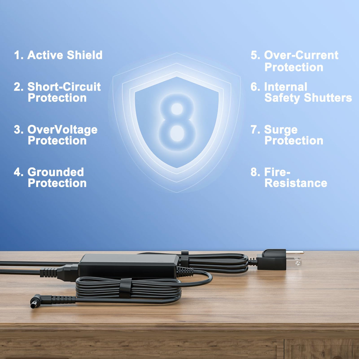 vhbw HP monitor power cord insulated design built for long-term reliability
