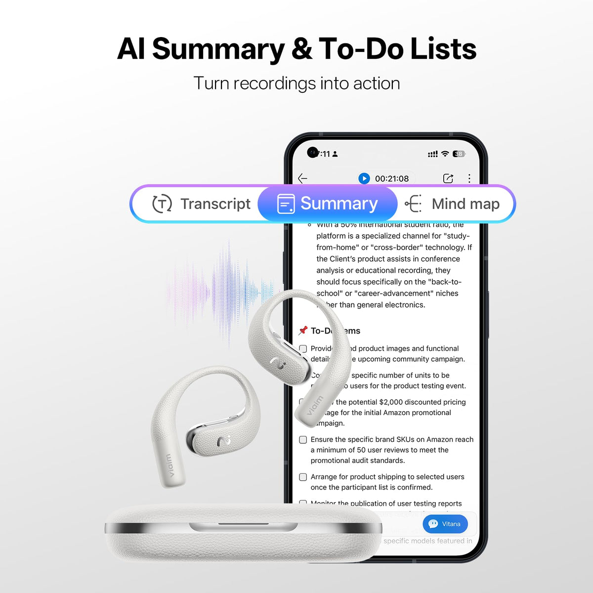 viaim OpenNote open-ear design showing awareness during calls