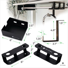 VI+AL installed under desk showing scale and discreet storage benefit