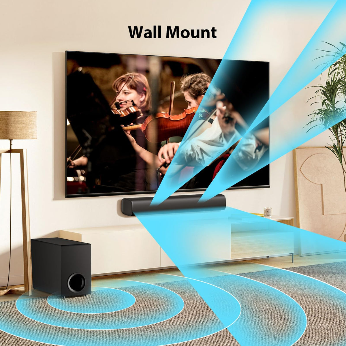 Vibeadio upgraded sound bar bluetooth-setup demonstrates wireless pairing convenience.