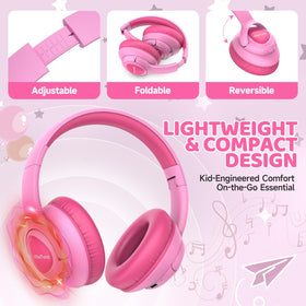 VibeTune pink headphones using Bluetooth 5.4 for stable connections and quick pairing.