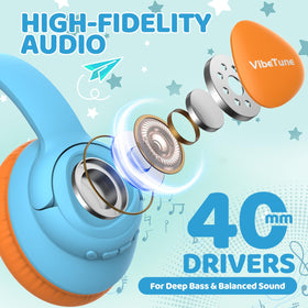 VibeTune Kids Headphones deliver crystal-clear sound with comfy, kid-friendly fit.