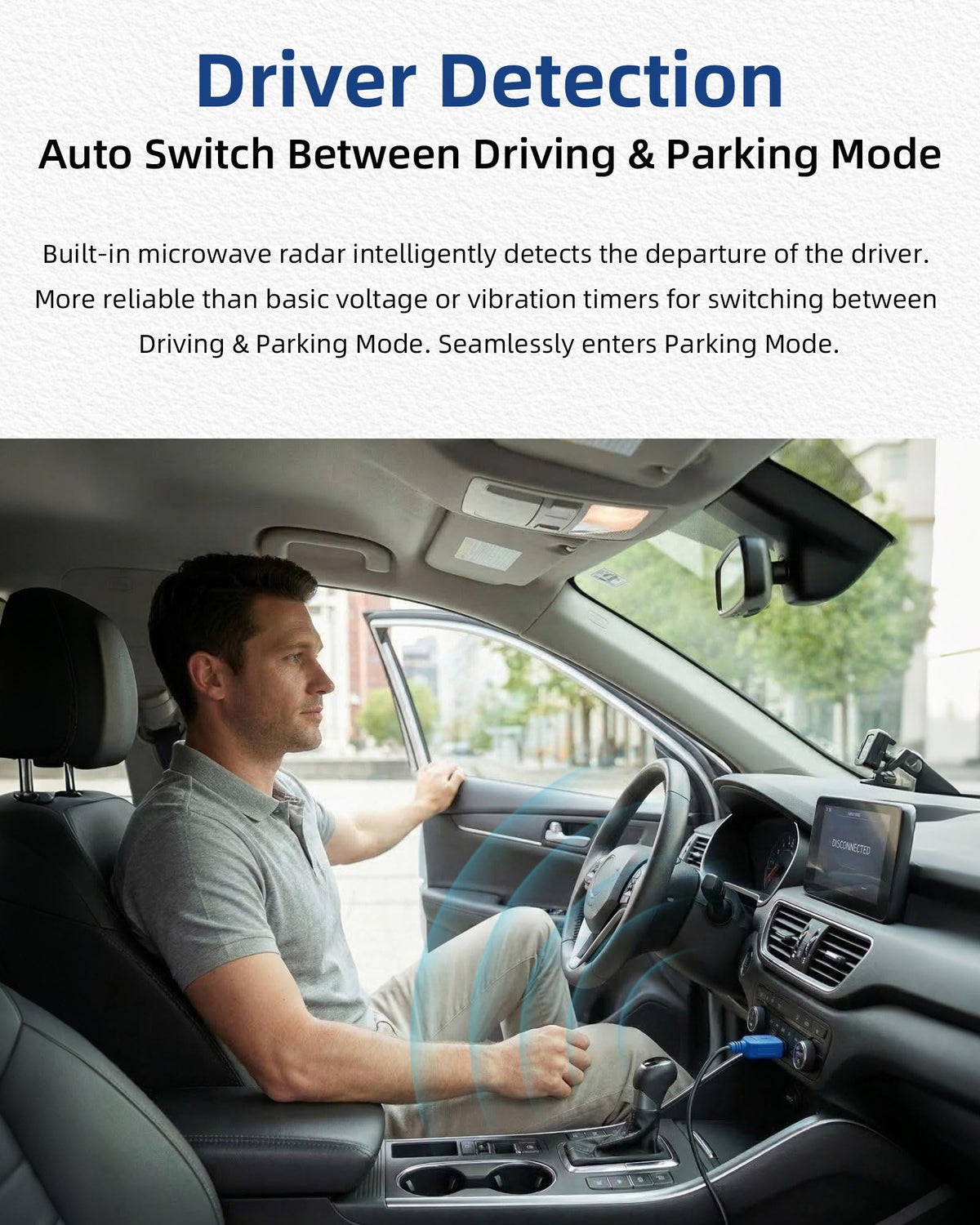 VibeXtr 24h parking mode setup showing ongoing recording indicator.