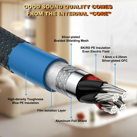 Viborg A10 close-up of 24K gold-plated RCA tip for corrosion resistance and better contact