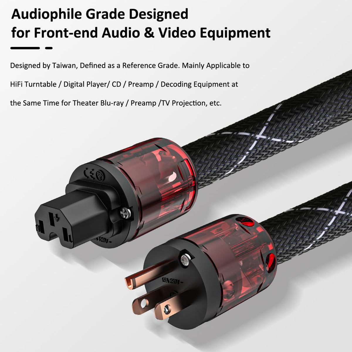 Viborg Audiocrast cable texture detail highlights braided sleeving protective benefit