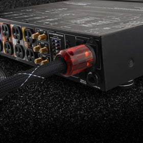 Viborg Audiocrast connector close-up displays secure IEC C15 connection benefit