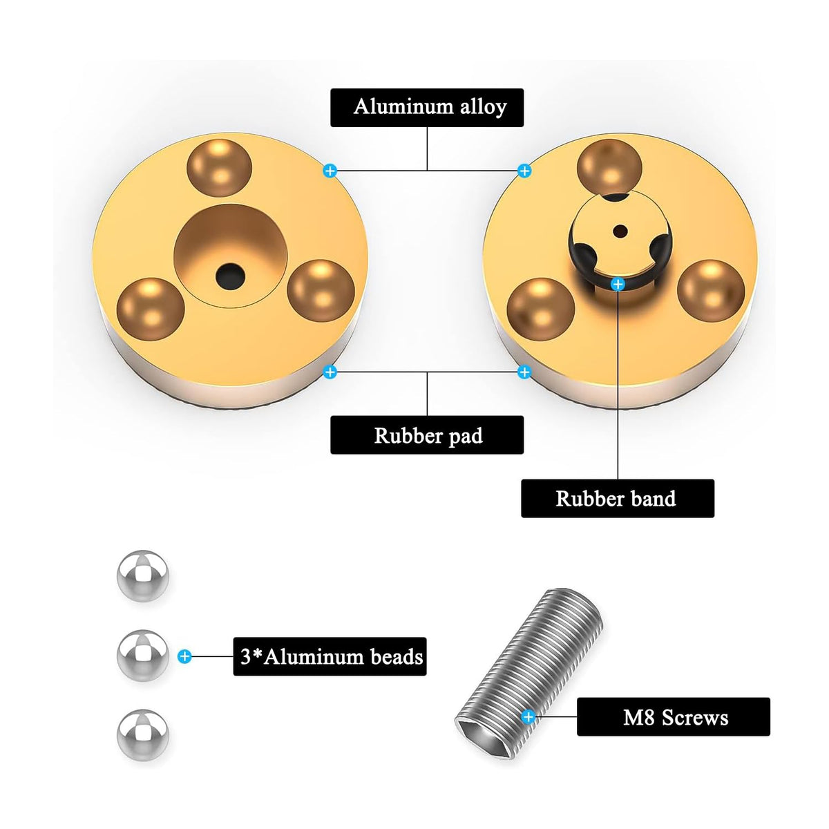 Viborg Audiocrast hi-fi spikes anti-vibration ball system reduces self-interference