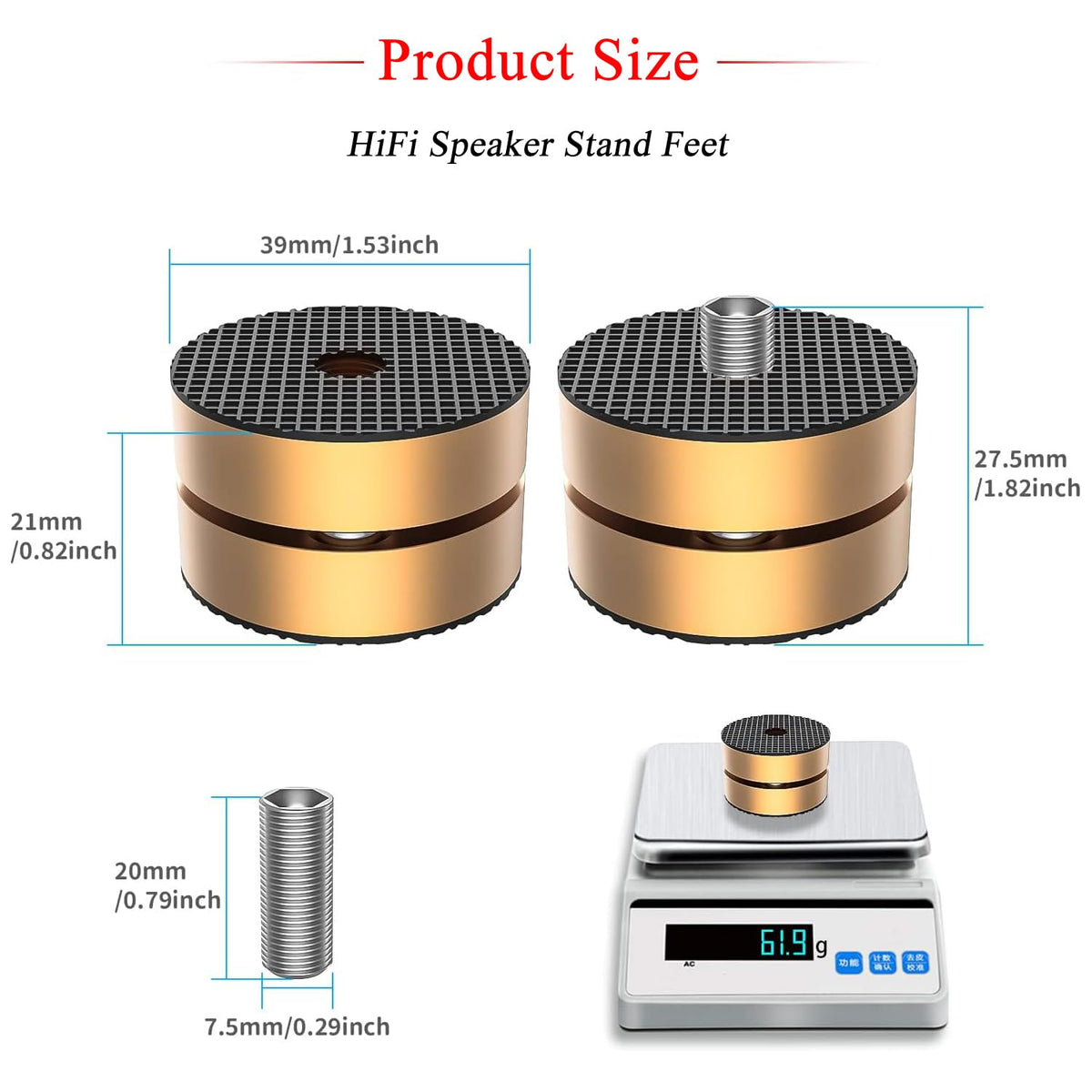 Viborg Audiocrast hi-fi spikes packaged in a sturdy kit