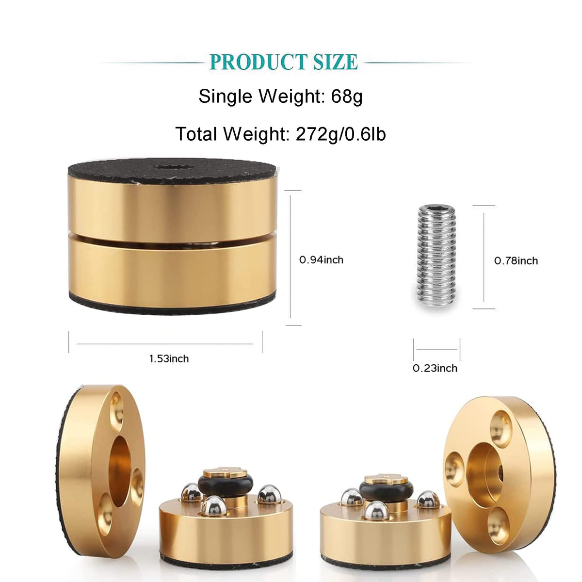 Viborg Audiocrast hi-fi spikes compatible with speakers and turntables