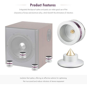 Viborg Audiocrast IF03S under an amplifier image emphasizes vibration isolation