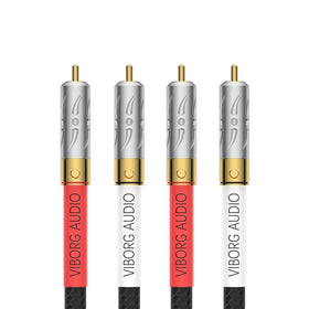 Viborg Hi-Fi RCA cable with 1m gold-plated connectors for clean audio transmission.