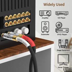 Viborg subwoofer-friendly RCA cable delivers deep bass and precise low-frequency signals.
