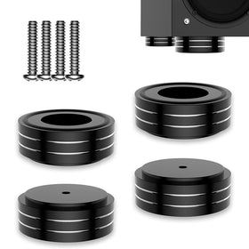 Viborg HiFi spikes isolation feet close-up showing rugged aluminum construction for vibration control