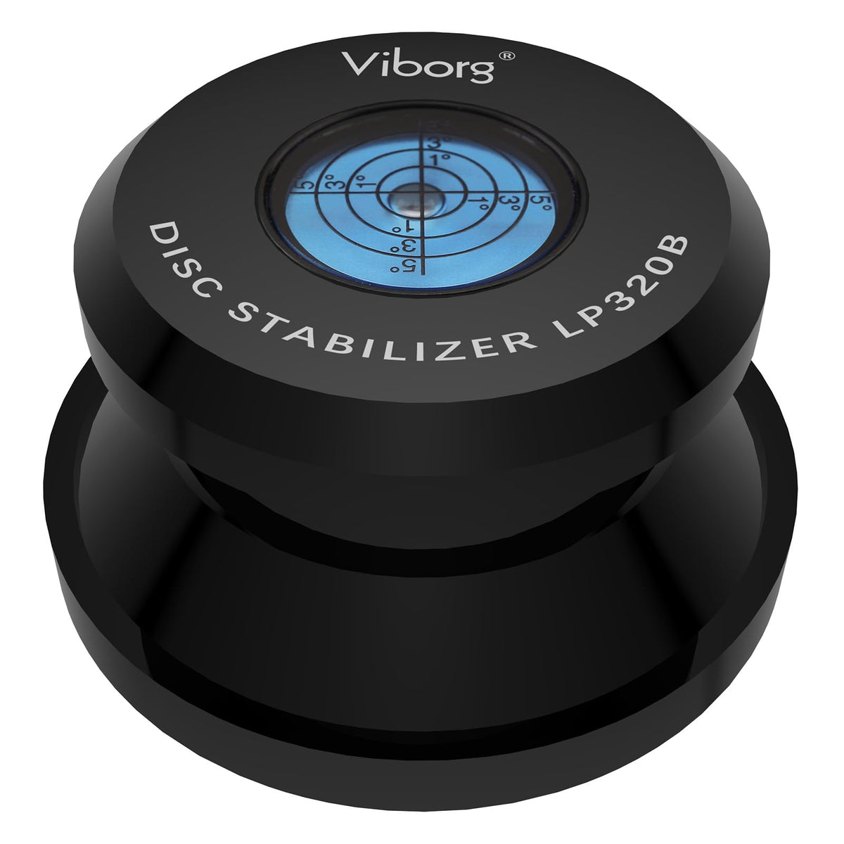 Viborg LP320B record weight on spindle for steady playback and reduced wobble.
