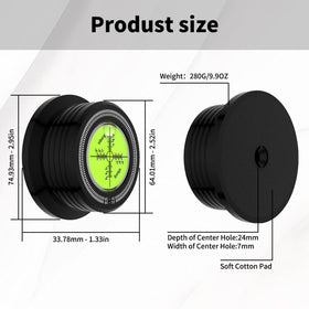 Viborg LP628B center bubble level for precise turntable leveling.