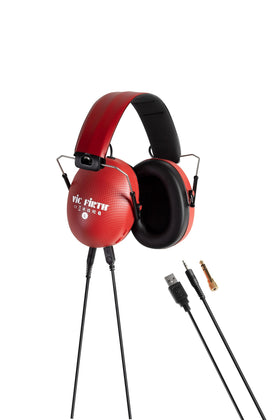 Vic Firth label with frequency specs showing wide-response listening benefit
