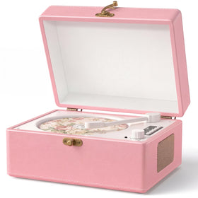 VICTRESS front view pink unit showing vintage style and portability benefit