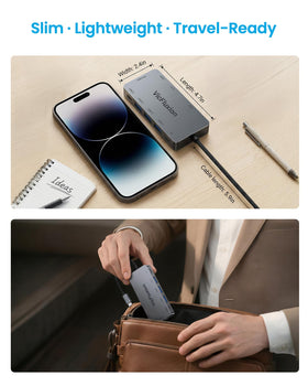 Vicfluxion box contents displaying dock, cable and quick-start convenience