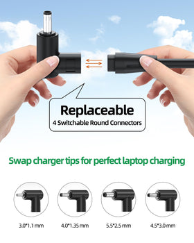 Vicgee compatibility with Asus VivoBook and ZenBook models using round-tip connectors.