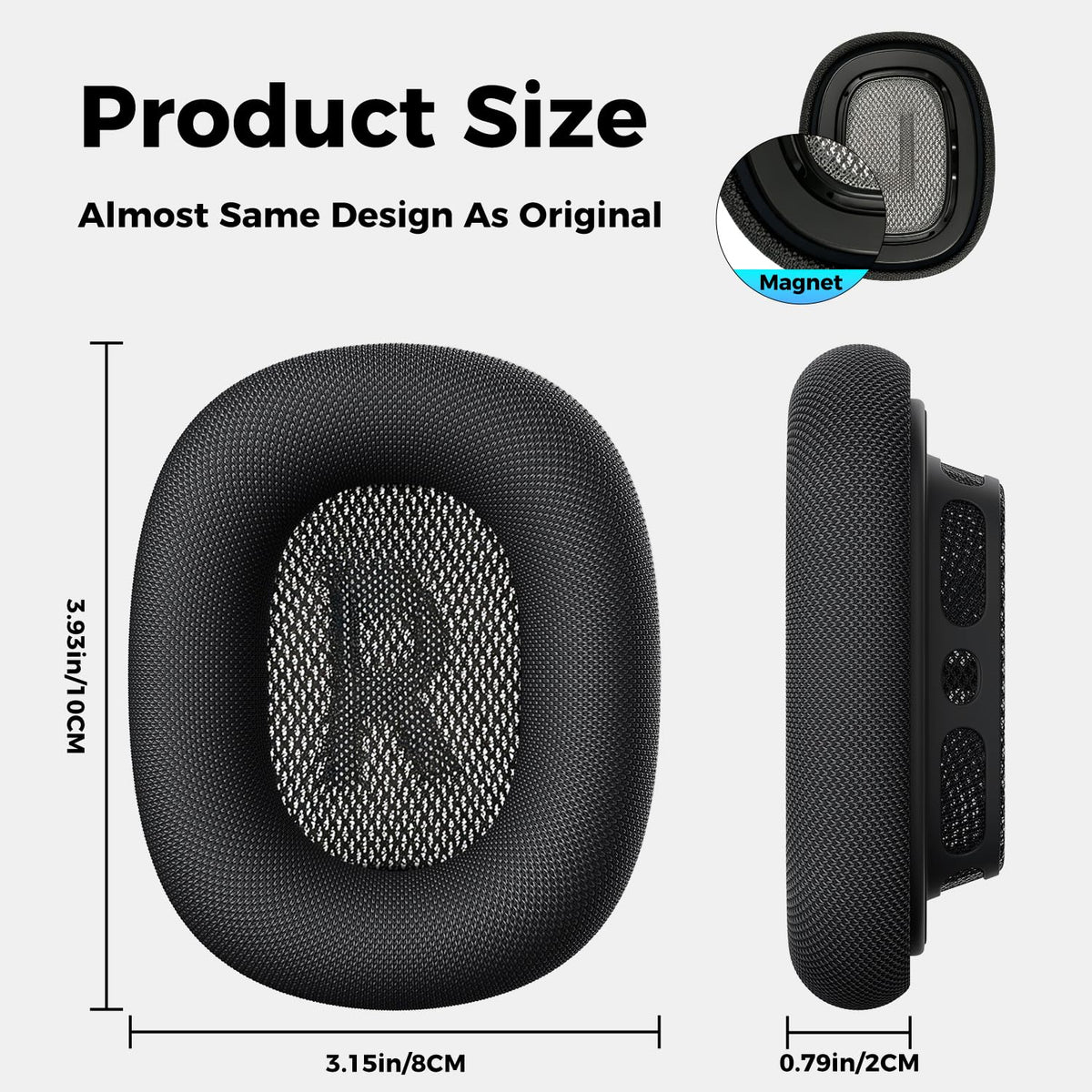 VICHYIE Durable mesh cushions help preserve noise cancellation.