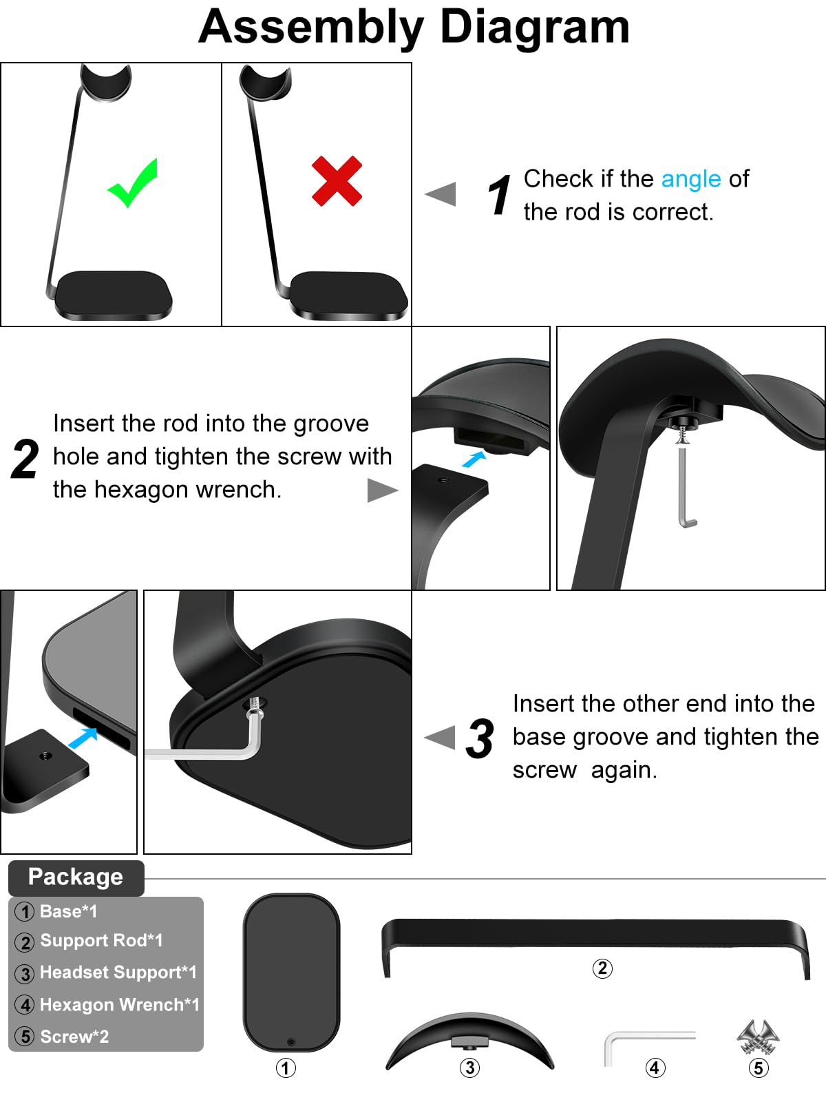 VICHYIE desk-setup with black headphone stand keeps gear organized.
