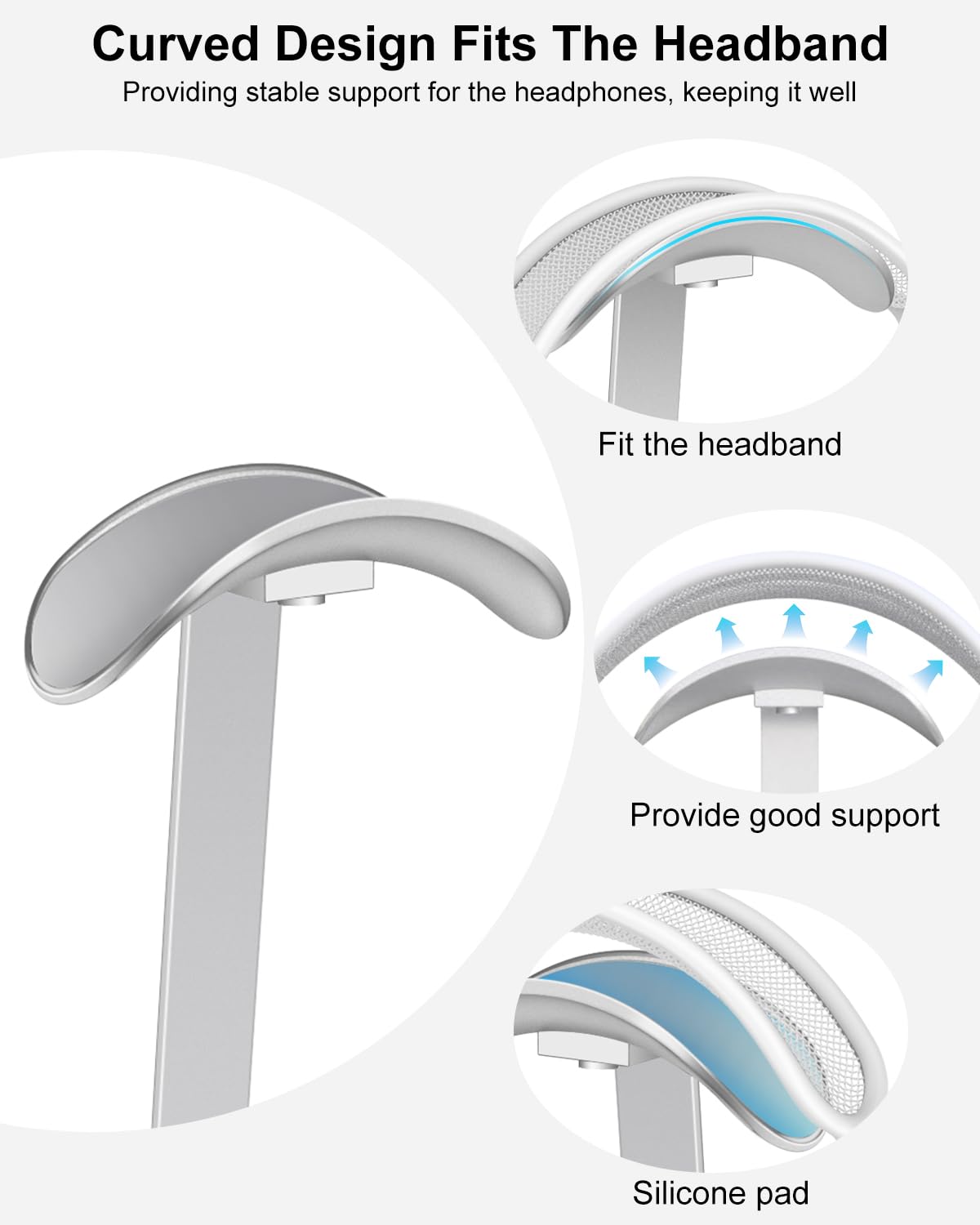 VICHYIE Headphone Stand inclined design for easy placement
