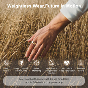 Victormont Smart Ring worn during gym workout tracking.