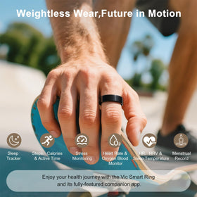 Victormont smart ring swimming scene, demonstrates IP68 waterproof resilience.