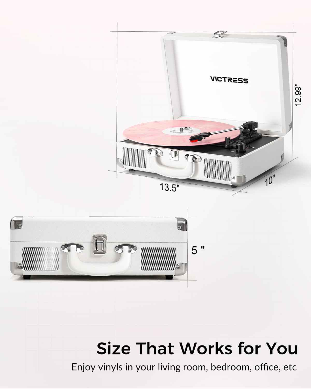 VICTRESS suitcase closed with handle to show portability and secure storage for transport