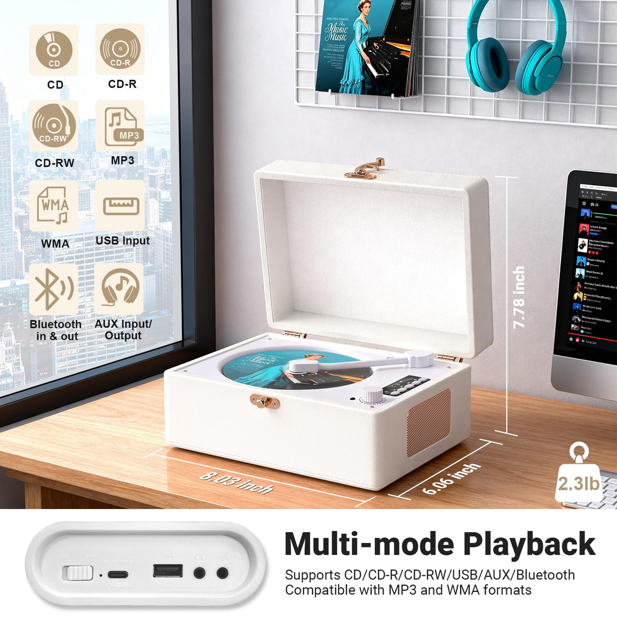 VICTRESS speaker grille close-up displaying built-in speakers for clear sound