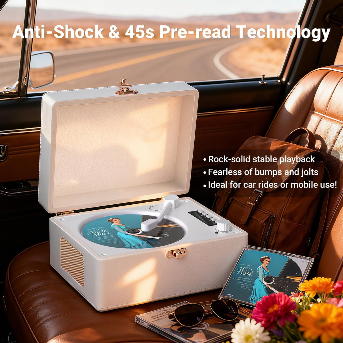 VICTRESS USB and AUX ports detail for wired playback and large storage