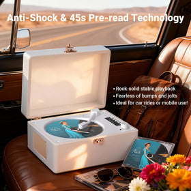 VICTRESS USB and AUX ports detail for wired playback and large storage